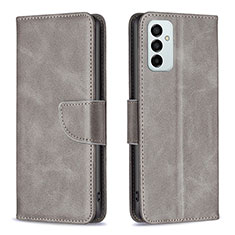 Funda de Cuero Cartera con Soporte Carcasa B04F para Samsung Galaxy F23 5G Gris