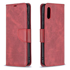 Funda de Cuero Cartera con Soporte Carcasa B04F para Samsung Galaxy M02 Rojo