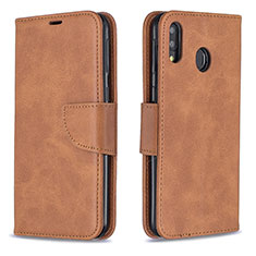 Funda de Cuero Cartera con Soporte Carcasa B04F para Samsung Galaxy M20 Marron