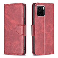 Funda de Cuero Cartera con Soporte Carcasa B04F para Vivo iQOO U5x Rojo