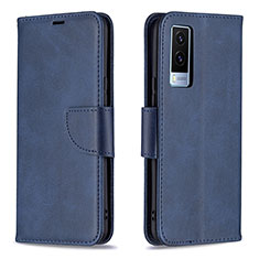 Funda de Cuero Cartera con Soporte Carcasa B04F para Vivo V21e 5G Azul