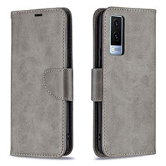 Funda de Cuero Cartera con Soporte Carcasa B04F para Vivo V21e 5G Gris