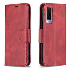 Funda de Cuero Cartera con Soporte Carcasa B04F para Vivo V21e 5G Rojo