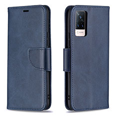 Funda de Cuero Cartera con Soporte Carcasa B04F para Vivo V21s 5G Azul