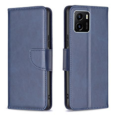 Funda de Cuero Cartera con Soporte Carcasa B04F para Vivo Y01 Azul