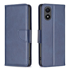 Funda de Cuero Cartera con Soporte Carcasa B04F para Vivo Y02S Azul