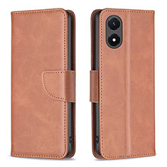 Funda de Cuero Cartera con Soporte Carcasa B04F para Vivo Y02S Marron