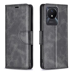 Funda de Cuero Cartera con Soporte Carcasa B04F para Vivo Y02t Negro