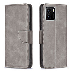 Funda de Cuero Cartera con Soporte Carcasa B04F para Vivo Y10 t1 Gris