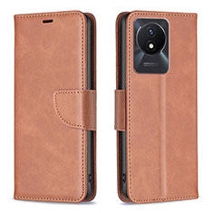 Funda de Cuero Cartera con Soporte Carcasa B04F para Vivo Y11 (2023) Marron