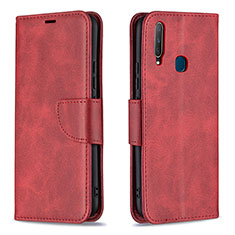 Funda de Cuero Cartera con Soporte Carcasa B04F para Vivo Y11 Rojo