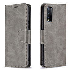 Funda de Cuero Cartera con Soporte Carcasa B04F para Vivo Y11s Gris