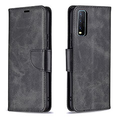 Funda de Cuero Cartera con Soporte Carcasa B04F para Vivo Y11s Negro