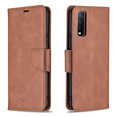 Funda de Cuero Cartera con Soporte Carcasa B04F para Vivo Y20G Marron