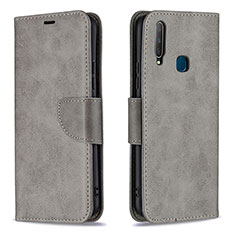 Funda de Cuero Cartera con Soporte Carcasa B04F para Vivo Y3 Gris