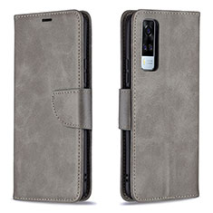 Funda de Cuero Cartera con Soporte Carcasa B04F para Vivo Y31 (2021) Gris