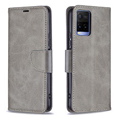 Funda de Cuero Cartera con Soporte Carcasa B04F para Vivo Y32 4G Gris