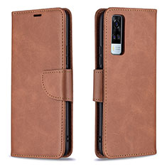 Funda de Cuero Cartera con Soporte Carcasa B04F para Vivo Y51 (2021) Marron