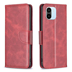 Funda de Cuero Cartera con Soporte Carcasa B04F para Xiaomi Poco C50 Rojo