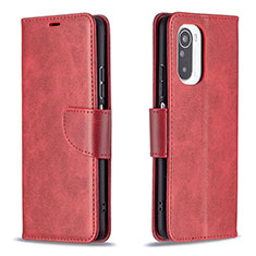 Funda de Cuero Cartera con Soporte Carcasa B04F para Xiaomi Poco F3 5G Rojo