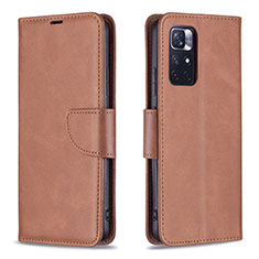 Funda de Cuero Cartera con Soporte Carcasa B04F para Xiaomi Poco M4 Pro 5G Marron