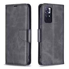 Funda de Cuero Cartera con Soporte Carcasa B04F para Xiaomi Poco M4 Pro 5G Negro