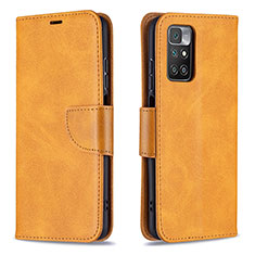 Funda de Cuero Cartera con Soporte Carcasa B04F para Xiaomi Redmi 10 (2022) Marron Claro