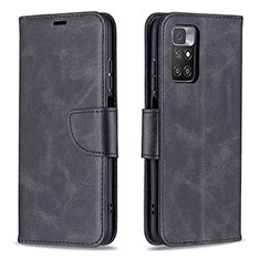 Funda de Cuero Cartera con Soporte Carcasa B04F para Xiaomi Redmi 10 (2022) Negro