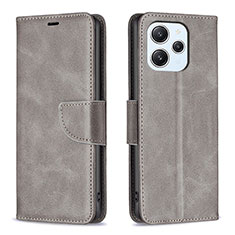 Funda de Cuero Cartera con Soporte Carcasa B04F para Xiaomi Redmi 12 4G Gris