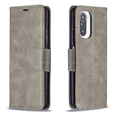 Funda de Cuero Cartera con Soporte Carcasa B04F para Xiaomi Redmi K40 5G Gris