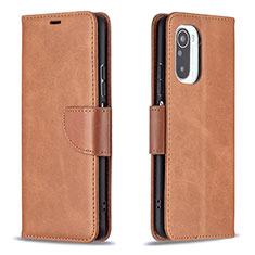 Funda de Cuero Cartera con Soporte Carcasa B04F para Xiaomi Redmi K40 5G Marron