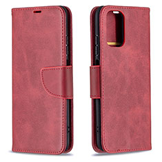 Funda de Cuero Cartera con Soporte Carcasa B04F para Xiaomi Redmi Note 10 4G Rojo