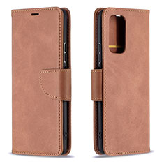 Funda de Cuero Cartera con Soporte Carcasa B04F para Xiaomi Redmi Note 10 Pro 4G Marron