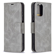 Funda de Cuero Cartera con Soporte Carcasa B04F para Xiaomi Redmi Note 10S 4G Gris