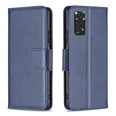 Funda de Cuero Cartera con Soporte Carcasa B04F para Xiaomi Redmi Note 11 4G (2022) Azul