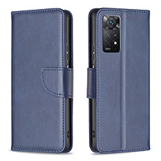 Funda de Cuero Cartera con Soporte Carcasa B04F para Xiaomi Redmi Note 11 Pro 4G Azul