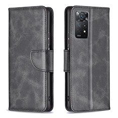 Funda de Cuero Cartera con Soporte Carcasa B04F para Xiaomi Redmi Note 11 Pro 4G Negro