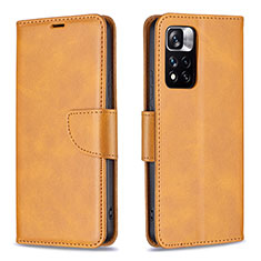 Funda de Cuero Cartera con Soporte Carcasa B04F para Xiaomi Redmi Note 11 Pro+ Plus 5G Marron Claro