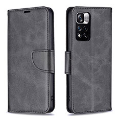 Funda de Cuero Cartera con Soporte Carcasa B04F para Xiaomi Redmi Note 11 Pro+ Plus 5G Negro