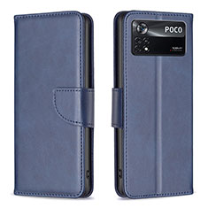 Funda de Cuero Cartera con Soporte Carcasa B04F para Xiaomi Redmi Note 11E Pro 5G Azul