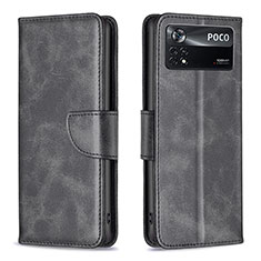 Funda de Cuero Cartera con Soporte Carcasa B04F para Xiaomi Redmi Note 11E Pro 5G Negro