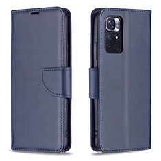 Funda de Cuero Cartera con Soporte Carcasa B04F para Xiaomi Redmi Note 11T 5G Azul