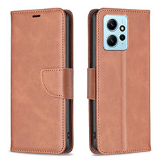 Funda de Cuero Cartera con Soporte Carcasa B04F para Xiaomi Redmi Note 12 4G Marron