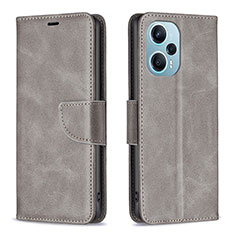 Funda de Cuero Cartera con Soporte Carcasa B04F para Xiaomi Redmi Note 12 Turbo 5G Gris