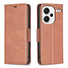 Funda de Cuero Cartera con Soporte Carcasa B04F para Xiaomi Redmi Note 13 Pro+ Plus 5G Marron