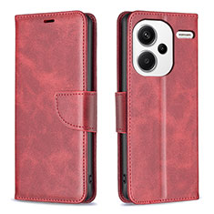 Funda de Cuero Cartera con Soporte Carcasa B04F para Xiaomi Redmi Note 13 Pro+ Plus 5G Rojo