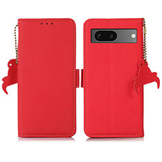 Funda de Cuero Cartera con Soporte Carcasa B04H para Google Pixel 7 5G Rojo