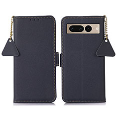 Funda de Cuero Cartera con Soporte Carcasa B04H para Google Pixel 7 Pro 5G Azul