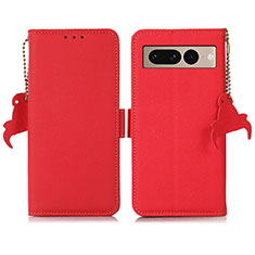 Funda de Cuero Cartera con Soporte Carcasa B04H para Google Pixel 7 Pro 5G Rojo