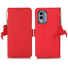 Funda de Cuero Cartera con Soporte Carcasa B04H para Nokia X30 5G Rojo